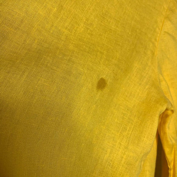 BODEN yellow linen long sleeve button down shirt - Picture 8 of 8